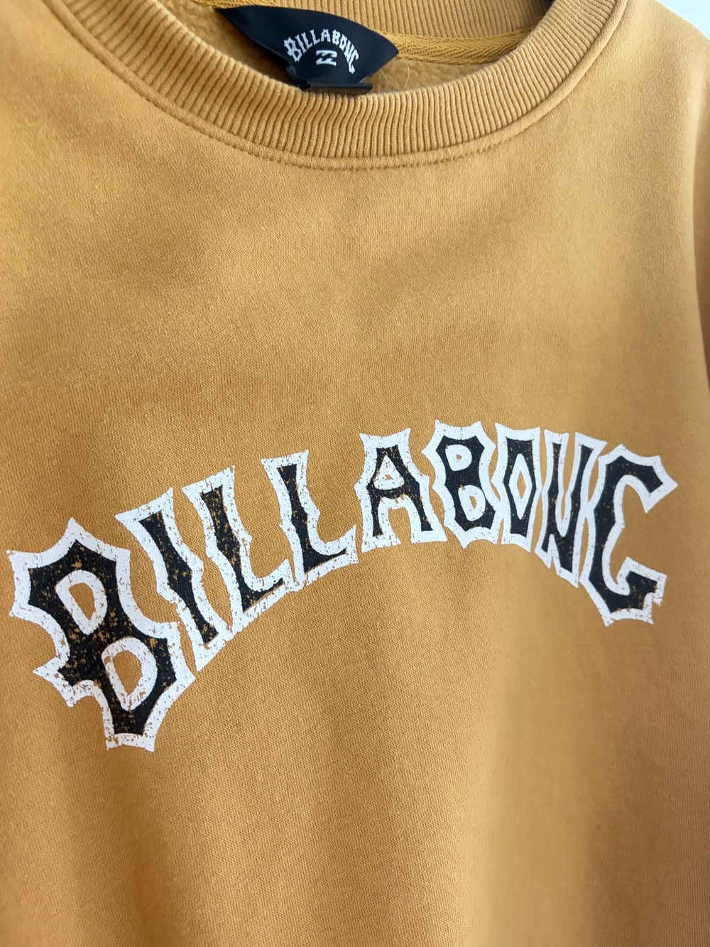 Retro Billabong Unisex Mustard Ying-Yang Crew Sweatshirt - Picture 5 of 6